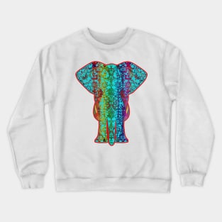 Rainbow Blue Elephant On Red V.2 Crewneck Sweatshirt